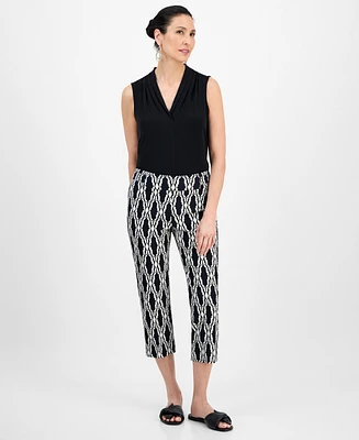 Jm Collection Women's Printed Pull-On Capri Pants, Exclusively at Macy's