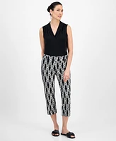 Jm Collection Women's Printed Pull-On Capri Pants, Exclusively at Macy's