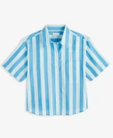 On 34th Women's Cotton Striped Short-Sleeve Shirt, Exclusively at Macy's