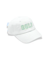 Bits & Bows Girls Golf Bow Baseball Hat in White