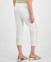 Jm Collection Women's Rhinestone Pull-On Capri Pants, Exclusively at Macy's