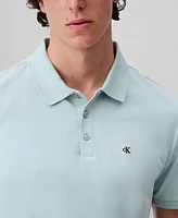 Calvin Klein Men's Regular-Fit Smooth Cotton Monogram Logo Polo Shirt