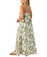 O'Neill Juniors' Sadie Strapless Floral Maxi Dress