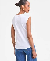 I.n.c. International Concepts Women's Twist-Front Cotton Tank Top, Exclusively at Macy's