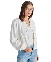 Steve Madden Women's Ardine Linen-Blend Bomber Jacket