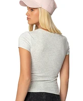 Edikted Women's Daphney Ribbed T Shirt