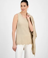 Jm Collection Women's Lurex Scoop-Neck Sleeveless Top, Exclusively at Macy's