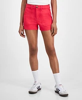 Indigo Rein Juniors' High-Rise Utility-Pocket Shorts