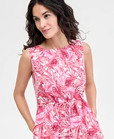 Charter Club Women's 100% Linen Printed Midi Dress, Exclusively at Macy's