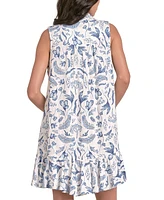 Elan Women's Printed Sleeveless Popover Dress