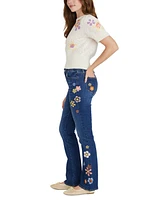 Driftwood Women's Kelly Embroidered Mid Rise Bootcut Jeans