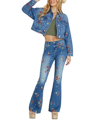 Driftwood Women's Strawberry Fields Cropped Trucker Jacket