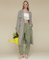 Avec Les Filles Women's Crochet-Trim Soft Utility Jogger Pants