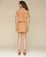 Avec Les Filles Women's Boxy Eyelet Shirt