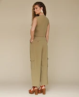 Avec Les Filles Women's Barrel-Leg Cargo Pants