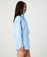 French Connection Women's Lorenzo Striped Cropped Shirt