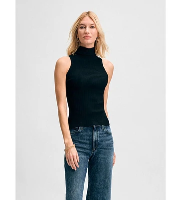 Isaac Mizrahi Women's Rib Turtleneck Shell Tank