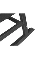3-Piece Rocking Chair Set, All-Weather Rockers & Table - Black