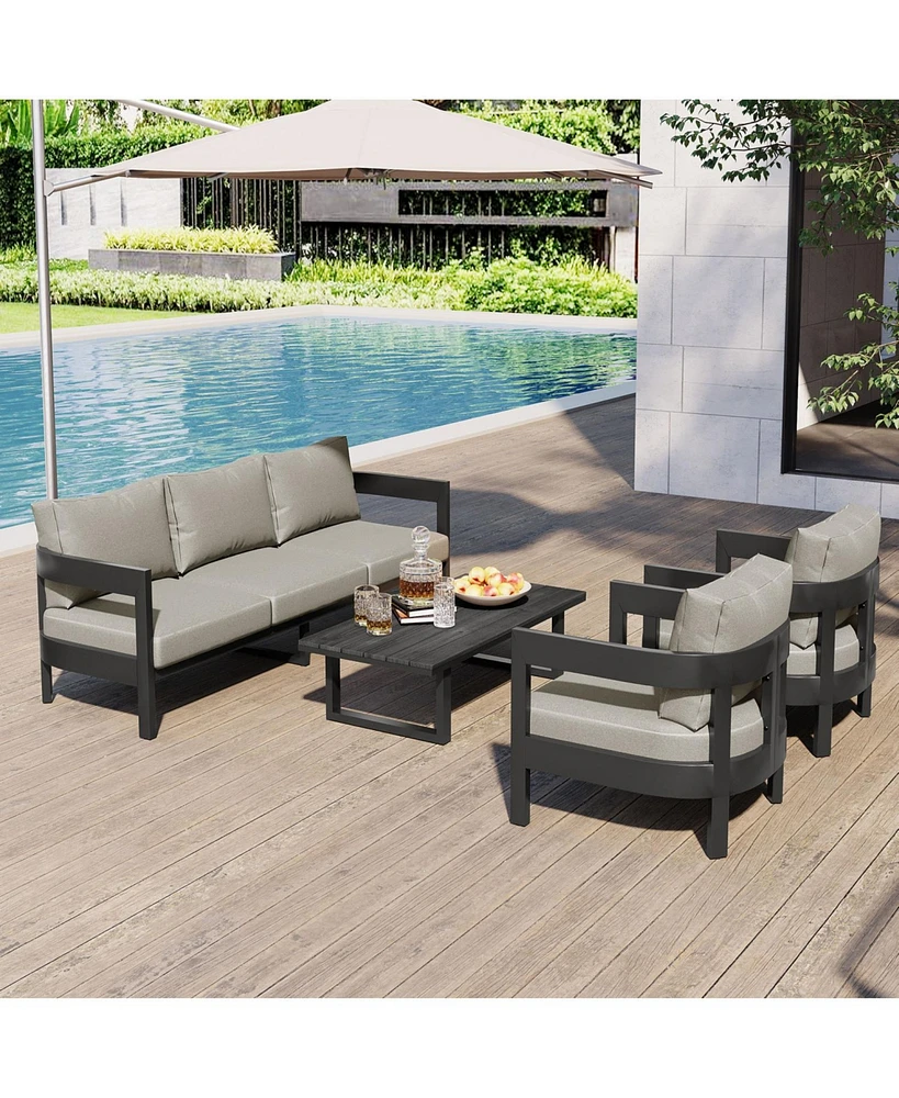 High-Quality Outdoor Seating Set with Thick Cushions