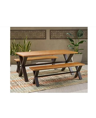 Irving 3-Piece Teak Acacia Wood Outdoor Dining Set