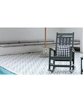 Oversized grey rocker, wood-look, weather-resistant for porch/garden