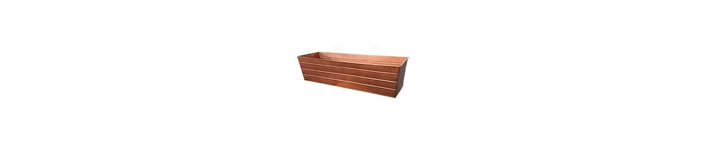 Decorative Metal Planter – Large Rectangular Box with Embossed Lines