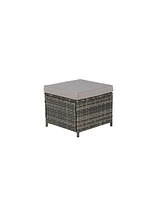 3-Piece Wicker Patio Set, Sofa, Ottomans