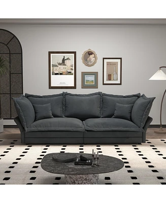 Modern Comfy Upholstered Sofa, Convertible Chaise Longue for Living Rooms