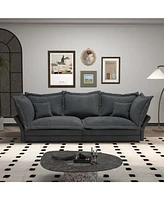 Modern Comfy Upholstered Sofa, Convertible Chaise Longue for Living Rooms