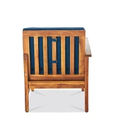 5-Seater Acacia Wood Outdoor Sectional Sofa Set