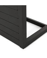 Modern Matte Black Aluminum C-Shaped Outdoor Side Table