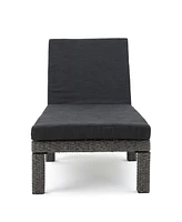 Wicker Patio Chaise Lounge with Water Resistant Cushion