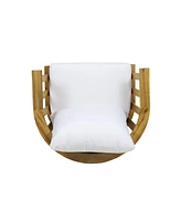 3-Pc Acacia Patio Set, Club Chairs, Table, Cushions, Teak Finish