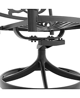 3pc Cast Aluminum Dining Set, 2 Swivel Chairs & 30" Table