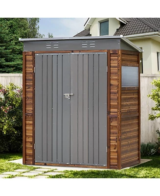 Iron-wood tool shed, Nature meets function