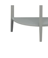 Half-Moon Console Table – Wooden Frame with Lower Storage Shelf