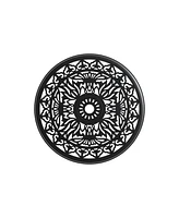 Cast aluminum patio set, black frame, random cushions