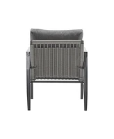 [Set of 2] Gray Aluminum Lounge Chairs
