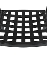 7-Piece Cast Aluminum Patio Set, Black Frame, Random Color Cushions