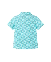Andy & Evan Toddler Boys Toddler/Child Aqua Geo Shark Buttondown Shirt