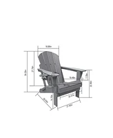 Black Folding Adirondack Set, 2 Chairs, Table