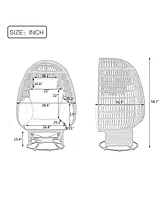 Outdoor Swivel Rattan Egg Chair, Rocking, Cushions, for Patio/Garden