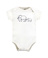 Touched by Nature Baby Boys Cotton Bodysuits, Blue Peanut, Preemie