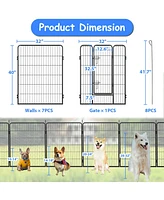 Heavy Duty 40" Dog Pens Outdoor Dog Fence Dog Playpen for Large Dogs