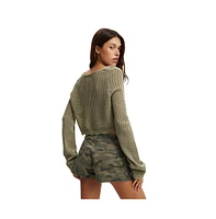 Cotton On Women's Crochet Scallop Cardigan