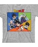 Dragon Ball Z Boys Frieza Group With Colorful Background Heather Gray T-shirt-xl