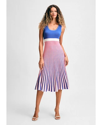 Isaac Mizrahi Women's Striped Midi Sweater Dress