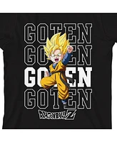 Dragon Ball Z Boys Super Saiyan Goten Repeat Text Black Crew Neck Short Sleeve T-shirt-xl