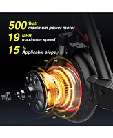 EV10K Pro Portable Electric Scooter with Dual Shock Absorbers | 22 Miles of Range | 19 Mph Top Speed | 500W Motor | 10 Inch Honeycomb Tires | Dual Bra