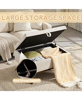 Mid-century modern storage bench/coffee table, Assembled, Living/entry/family room